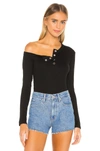 The Line By K Harley Off-the-shoulder Ribbed Jersey Top In Black