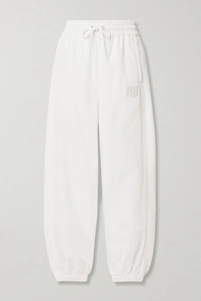 Alexander Wang T Embroidered Shell And Cotton-jersey Track Pants In White