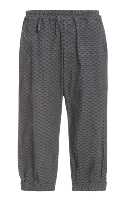 By Walid Orson Printed Twill Cropped Pants In Navy