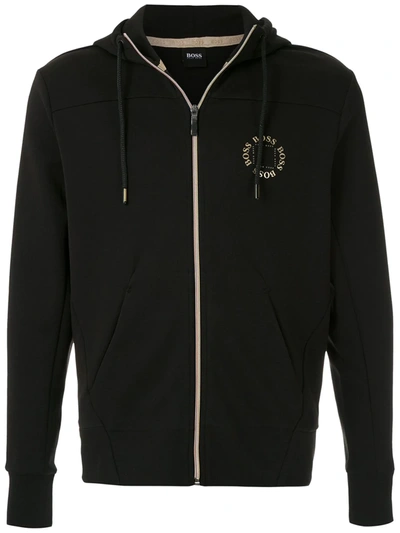 Hugo Boss Boss Men s Saggy Circle Zip through Hoodie In Black