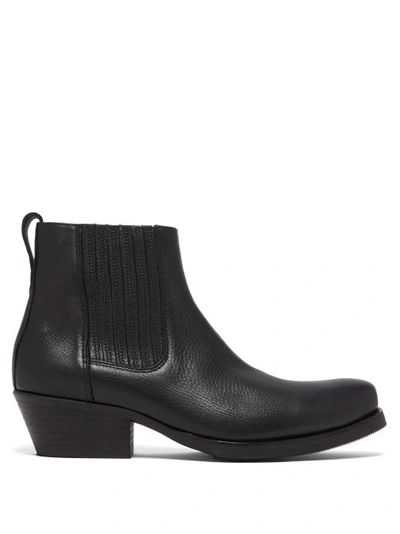 Our Legacy Cuban-heel Leather Boots In Black