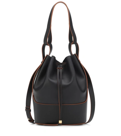 Loewe Balloon Medium Leather Shoulder Bag In Black