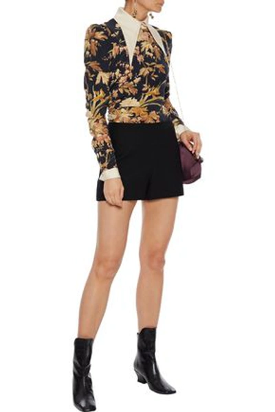 Valentino Wool And Silk-blend Cady Shorts In Black