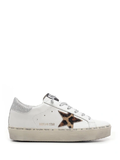 Golden Goose Deluxe Brand Hi Star Sneakers G36ws945m7 In White Leopard