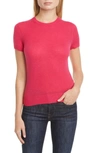 Theory Basic Short-sleeve Cashmere Tee In Bright Magenta