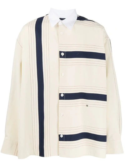 Etudes Studio Cotton Illusion Stripe Regular Fit Shirt In Neutrals