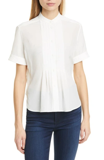 Rag & Bone Sarah Button-down Short-sleeve Blouse In Marshmallow