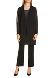 Lafayette 148 Plus-size Finesse Crepe Cropped Flare Manhattan Pant In Black