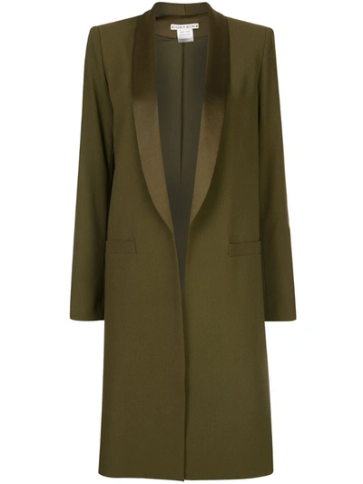 Alice And Olivia Alice + Olivia Kylie Shawl-collar Long Jacket In Green