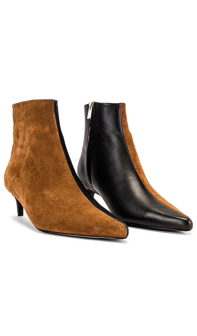 Anine Bing Women's Loren Pointed-toe Kitten-heel Booties In Cognac & Black