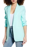 Endless Rose Tailored Single Button Blazer In Aqua