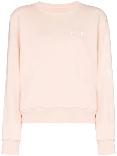 Amiri Sweatshirt In Rose-pink Cotton In Orange