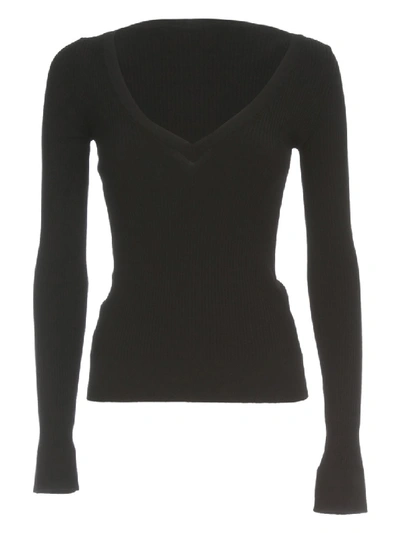 N°21 L/s V Neck Jersey In Black