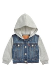 Levi's Baby Boys French Terry Sleeve Trucker Jacket In Blue/gray