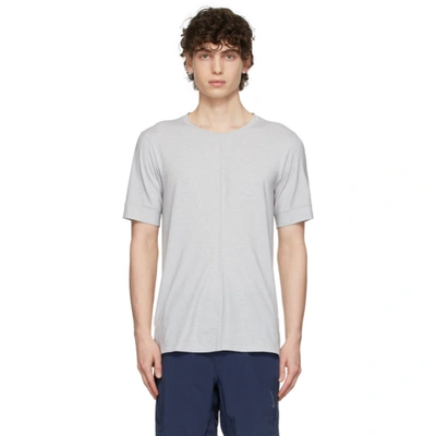 Nike Grey Yoga Dri-fit T-shirt In Light Smoke Grey