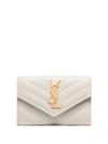 Saint Laurent Small Quilted Envelope Wallet In White
