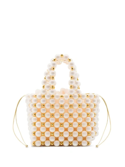 Vanina Reveries Pearl-embellished Mini Bag In White