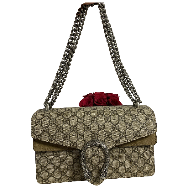 Pre-Owned Gucci Dionysus Beige Cloth Handbag | ModeSens
