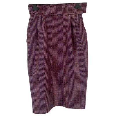 Pre-owned Pierre Balmain Wool Mid-length Skirt In Multicolour