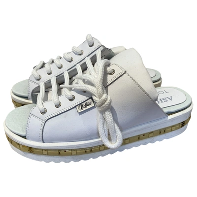 Pre-owned Buffalo Leather Trainers In White