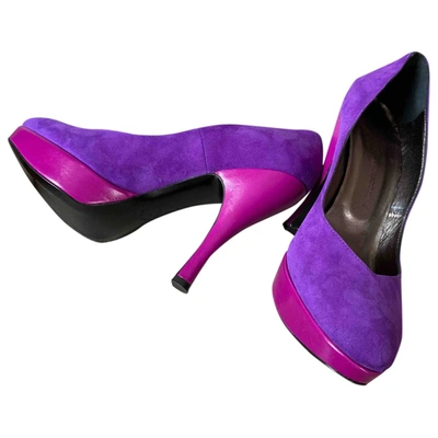 Pre-owned Georgina Goodman Leather Heels In Purple