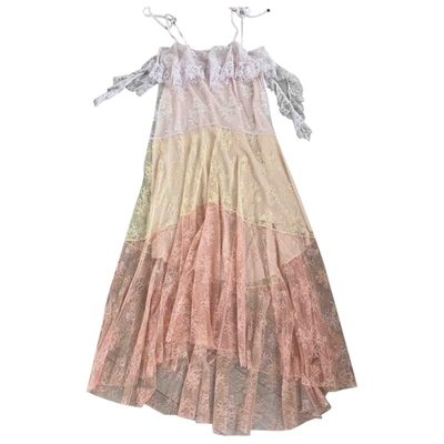Pre-owned Philosophy Di Lorenzo Serafini Lace Maxi Dress In Multicolour