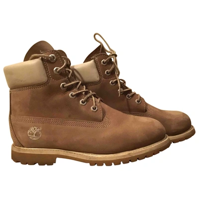 Pre-owned Timberland Boots In Beige