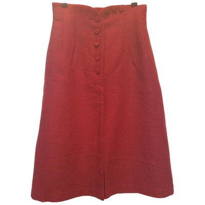 Pre-owned Hoss Intropia Wool Mid-length Skirt In Red