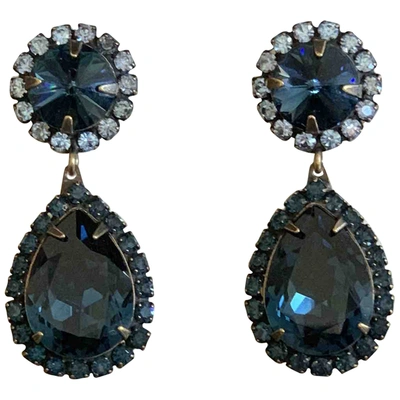 Pre-owned Dannijo Blue Crystal Earrings