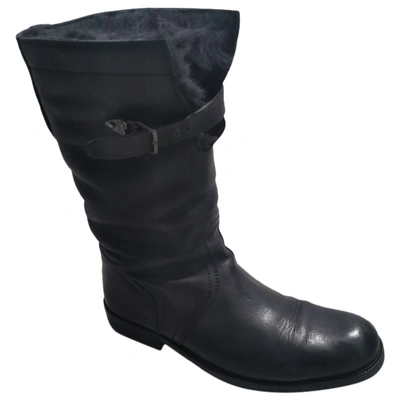Pre-owned Gucci Black Leather Boots