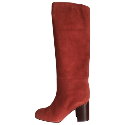 Pre-owned Stuart Weitzman Leather Boots In Red