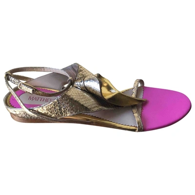 Pre-owned Matthew Williamson Leather Sandals In Gold
