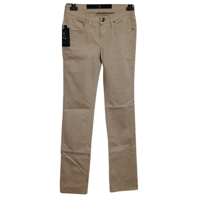 Pre-owned Fay Straight Pants In Beige