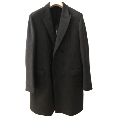 Pre-owned Neil Barrett Wool Coat In Anthracite