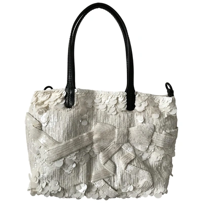 Pre-owned Valentino Garavani Glitter Handbag In White