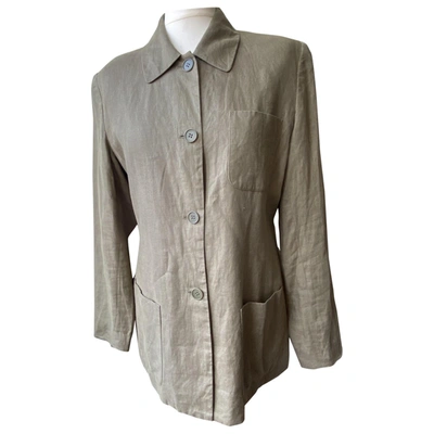 Pre-owned Brooks Brothers Linen Blazer In Green