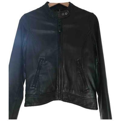 Pre-owned Schott Leather Jacket In Black