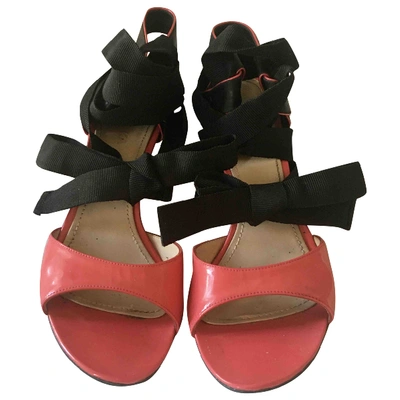 Pre-owned Paule Ka Patent Leather Sandals In Pink
