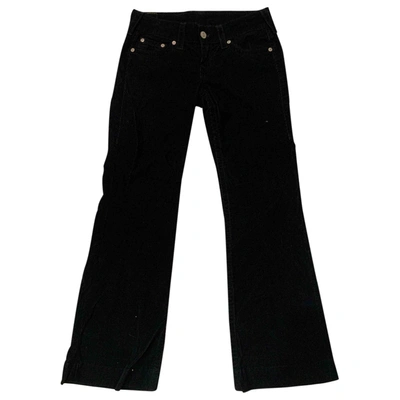 Pre-owned True Religion Velvet Trousers In Black