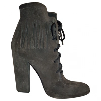 Pre-owned Giuseppe Zanotti Lace Up Boots In Grey