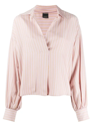 Pinko Striped Print Blouse In Pink