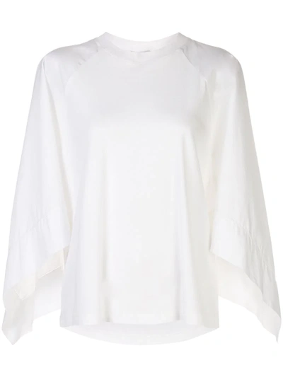 Rosetta Getty Scarf Sleeve T-shirt In White