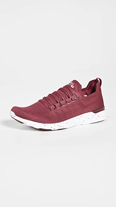 Apl Athletic Propulsion Labs Techloom Breeze Running Sneakers In Burgundy/white/speckle