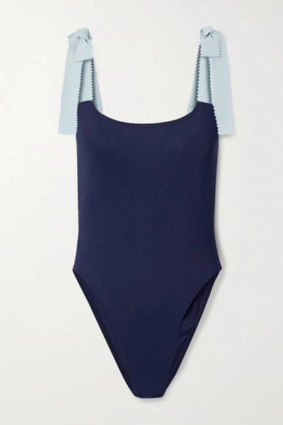 Karla Colletto Giselle Round Neck One Piece Swimsuit In Navy