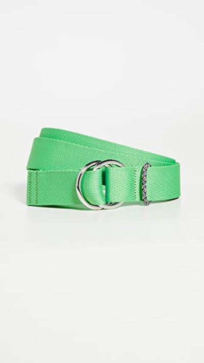 Ganni Webbing Belt In Island Green