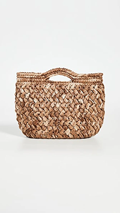 Caterina Bertini Woven Tote Bag In Brown