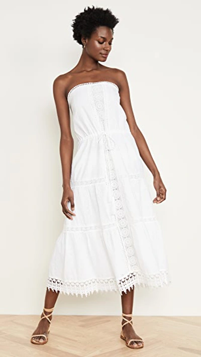 Melissa Odabash Avalon Strapless Broderie Anglaise Cotton Midi Dress In White