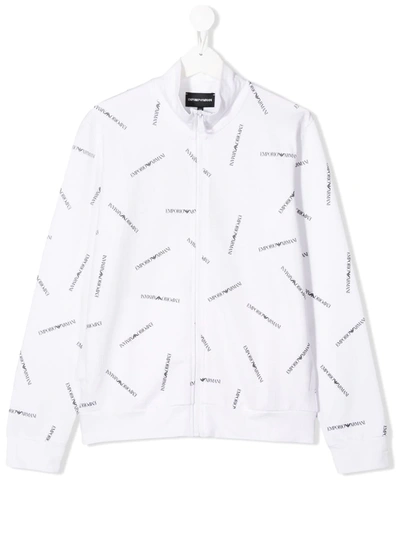 Emporio Armani Teen Sweatshirtjacke In White