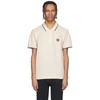 Kenzo Tiger Embroidery Polo Shirt In 03 Ecru