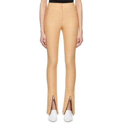 Andersson Bell Beige Flared Zipper Trousers